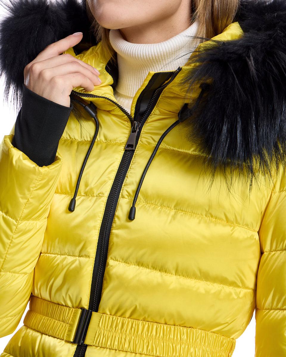Julia & Stella Nylon Puffer Jacket with Raccoon Trimmed Hood Product Image
