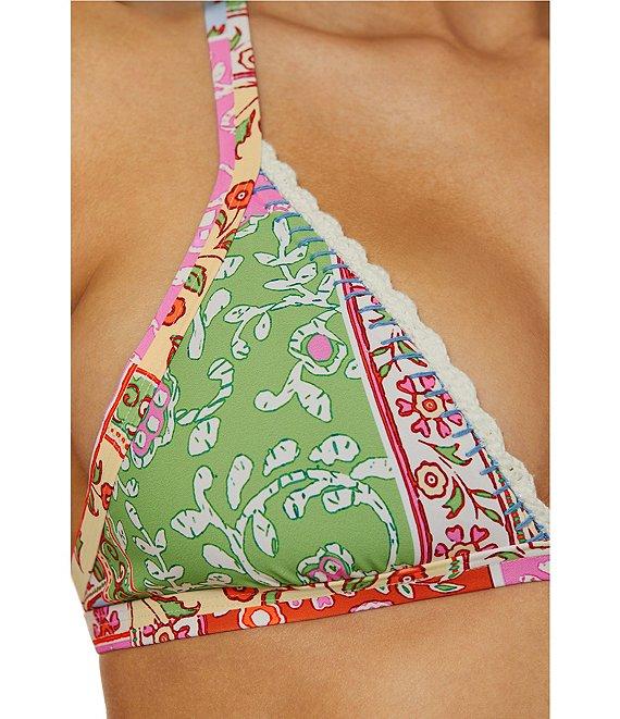 Lucky Brand Seville Color Block Printed Over The Shoulder Swim Top Product Image