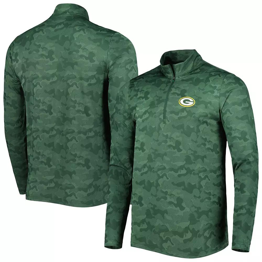 Men's Antigua Green Green Bay Packers Brigade Quarter-Zip Sweatshirt, Size: Medium Product Image