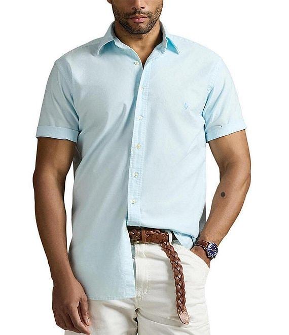 Polo Ralph Lauren Big & Tall Classic Fit Mineral-Dyed Oxford Short Sleeve Woven Shirt Product Image