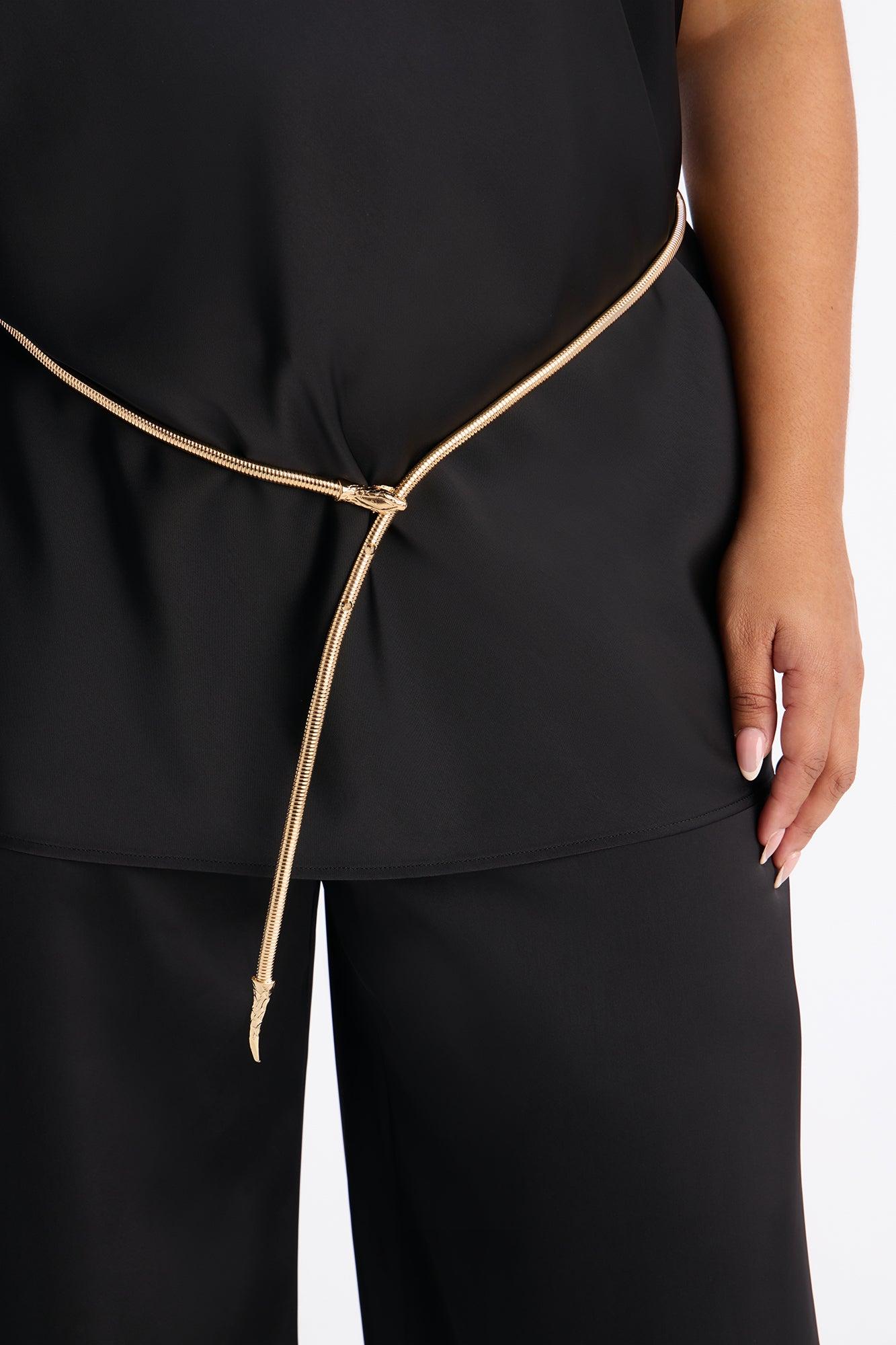 Malu Satin Halter Balloon Pant Set - Black Female Product Image