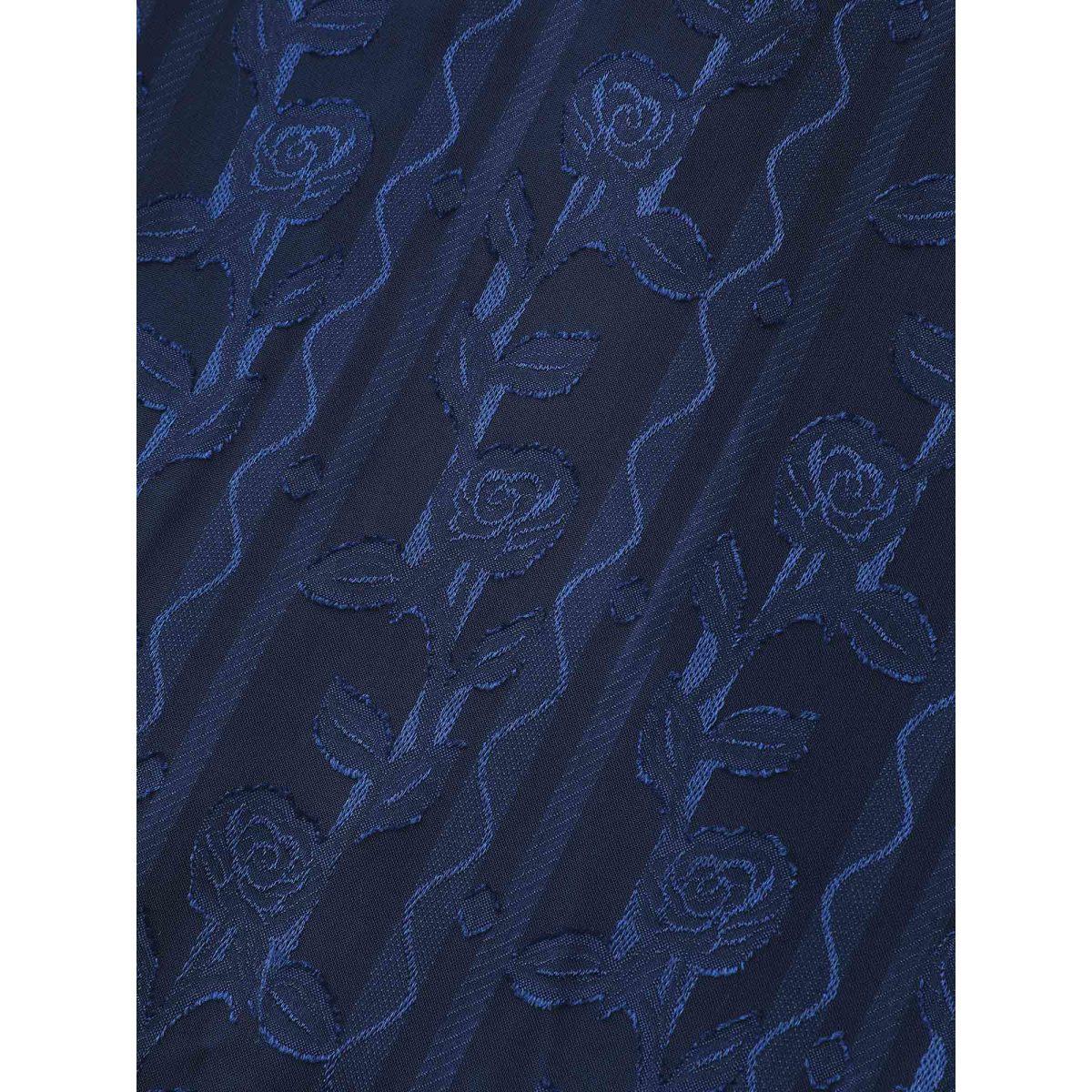 Plus Size Textured Shoulder Tie Cami Midi Dress DarkBlue Women Heart neckline Sleeveless Curvy BloomChic 30/6X Product Image