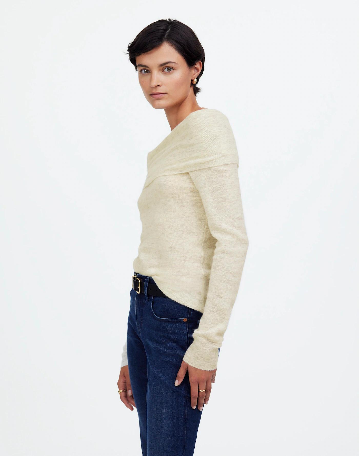 Alpaca-Blend Off-Shoulder Sweater Product Image