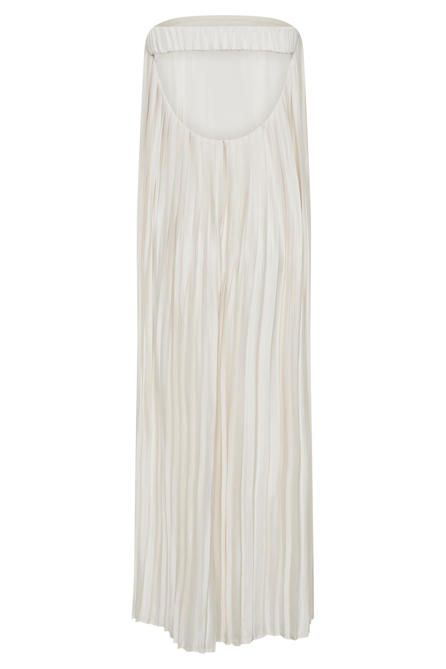 Myrah Plisse Strapless Maxi Dress - Ivory Product Image