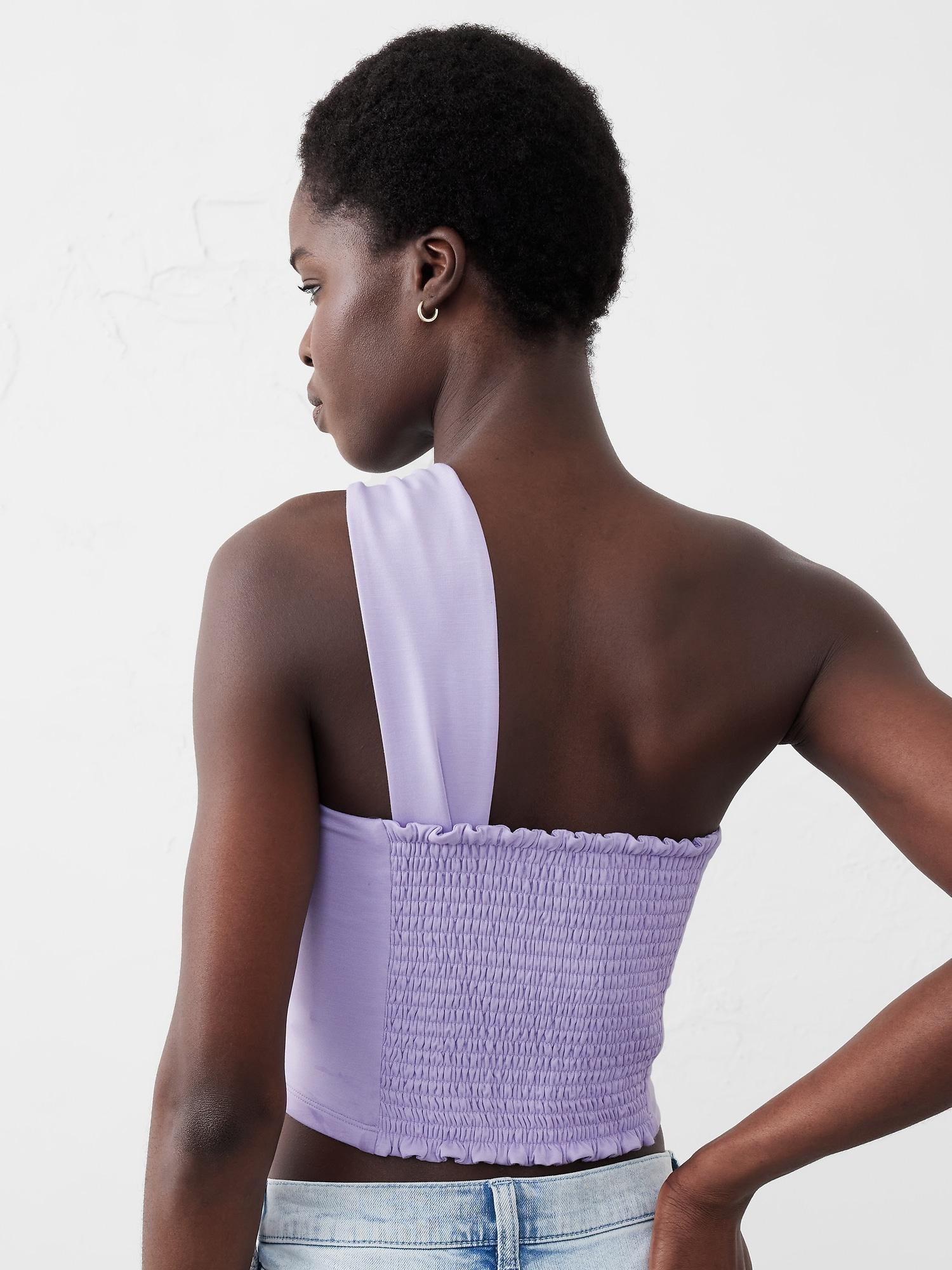 Knotted One-Shoulder Cropped Bustier Product Image