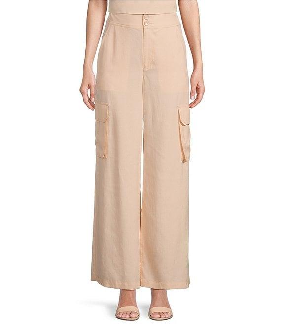 Alex Marie Anne Drapey Linen Straight Leg Cargo Pants Product Image