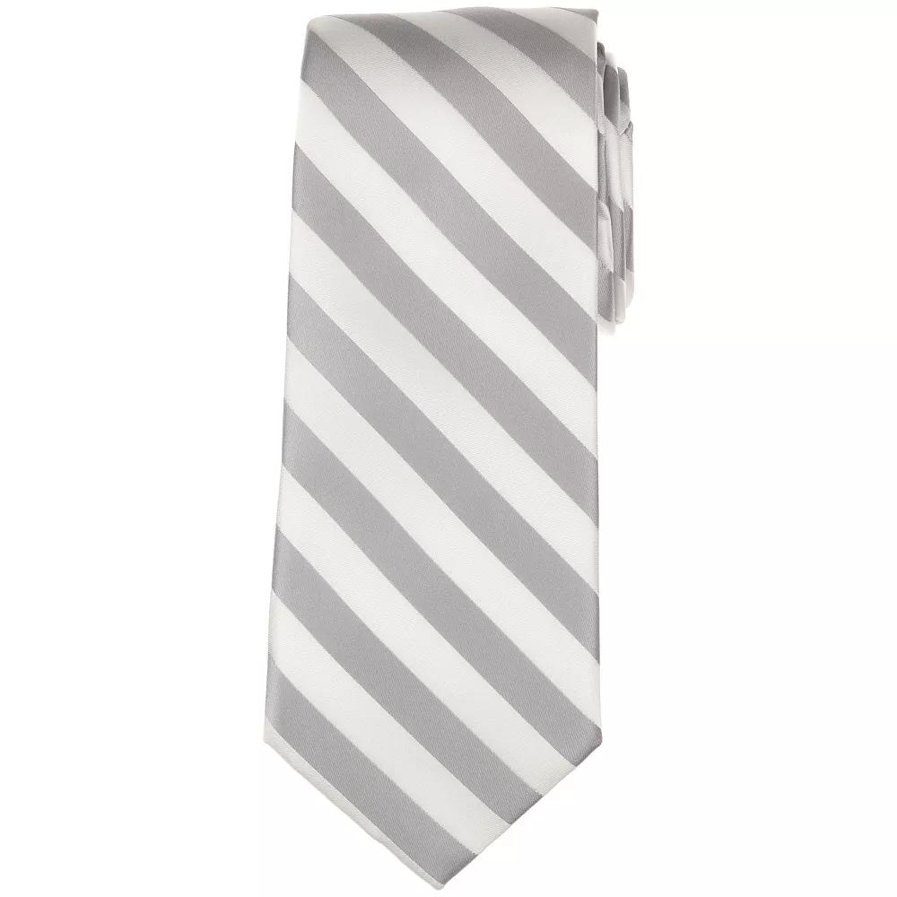 Men's Bespoke Striped Tie, Black Satin Product Image