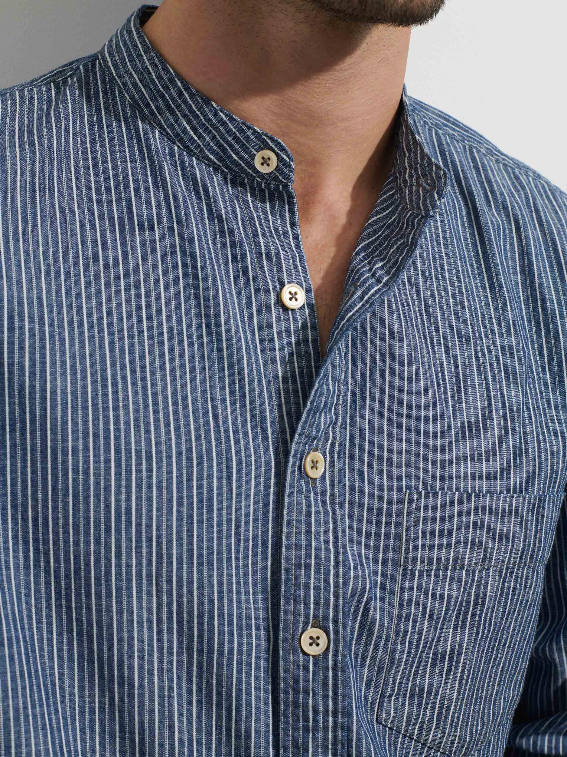OMNIGOD x Alex Mill Band Collar Shirt in Stripe Product Image