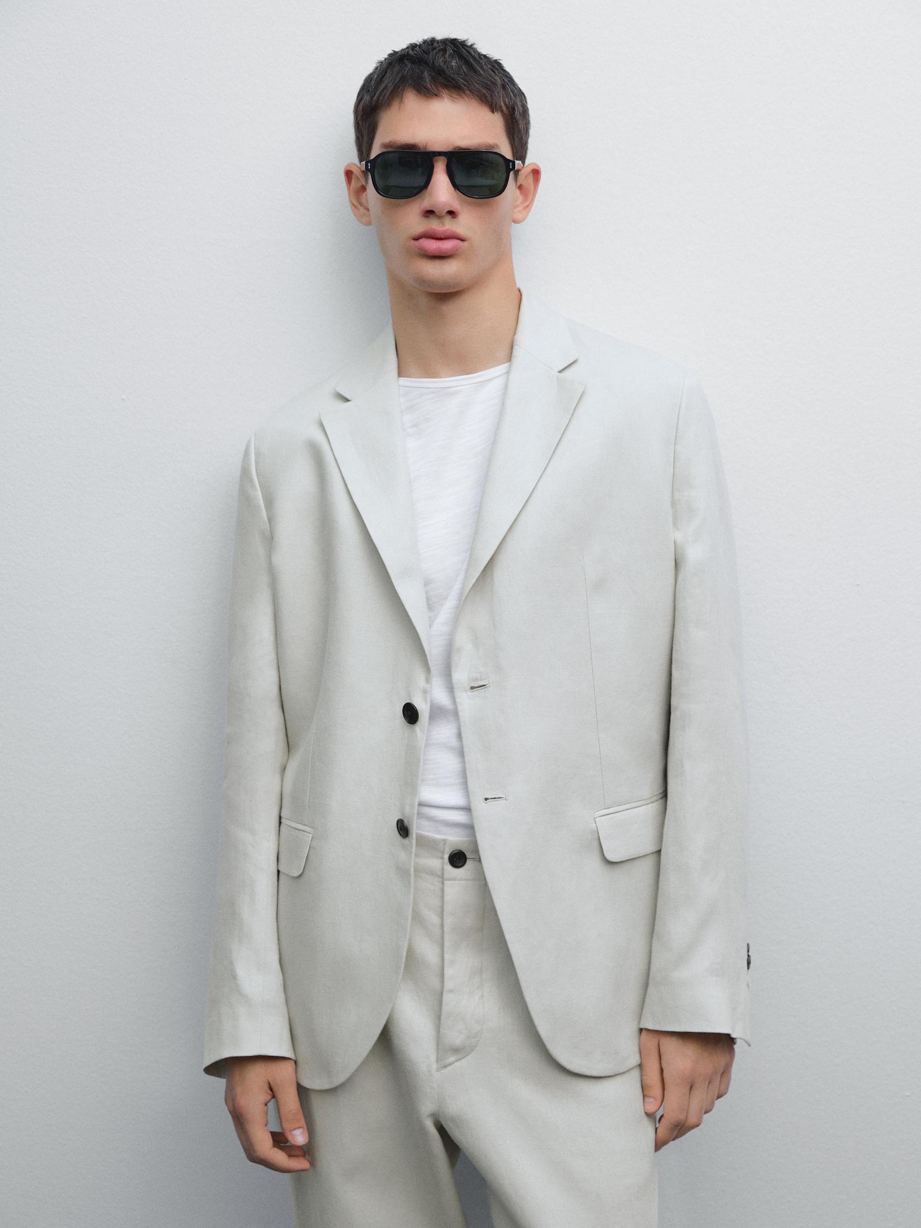 100% linen suit blazer Product Image