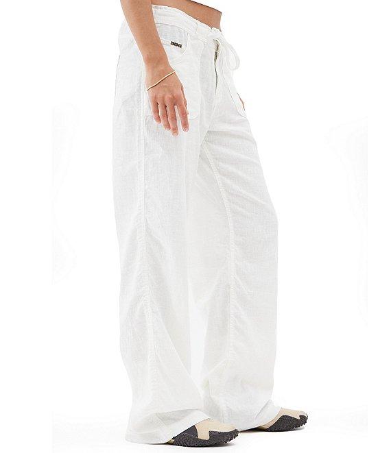 BDG Urban Outfitters Solid Mid Rise Linen 5-Pocket Pants Product Image