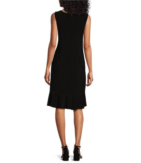 Le Bos Square Neck 3/4 Bell Sleeve Sequin Trim 2-Piece Jacket Dress Product Image