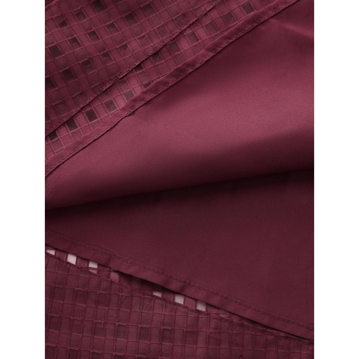 Plus Size Belted Waist Textured Shirt Midi Dress Burgundy Women Office Shirt collar Long Sleeve Curvy BloomChic 22-24/3X Product Image