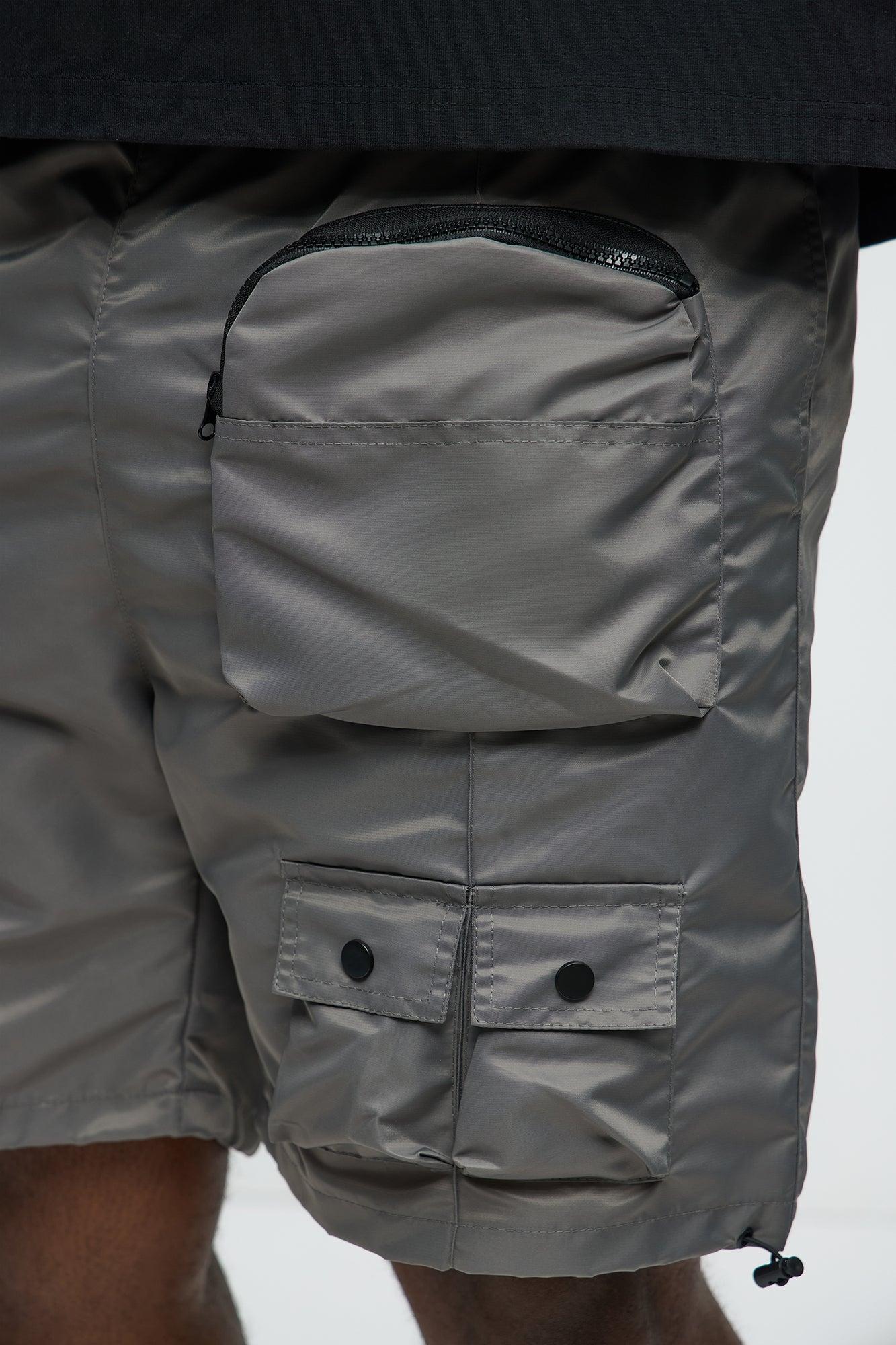 Called It Nylon Cargo Short - Grey Product Image