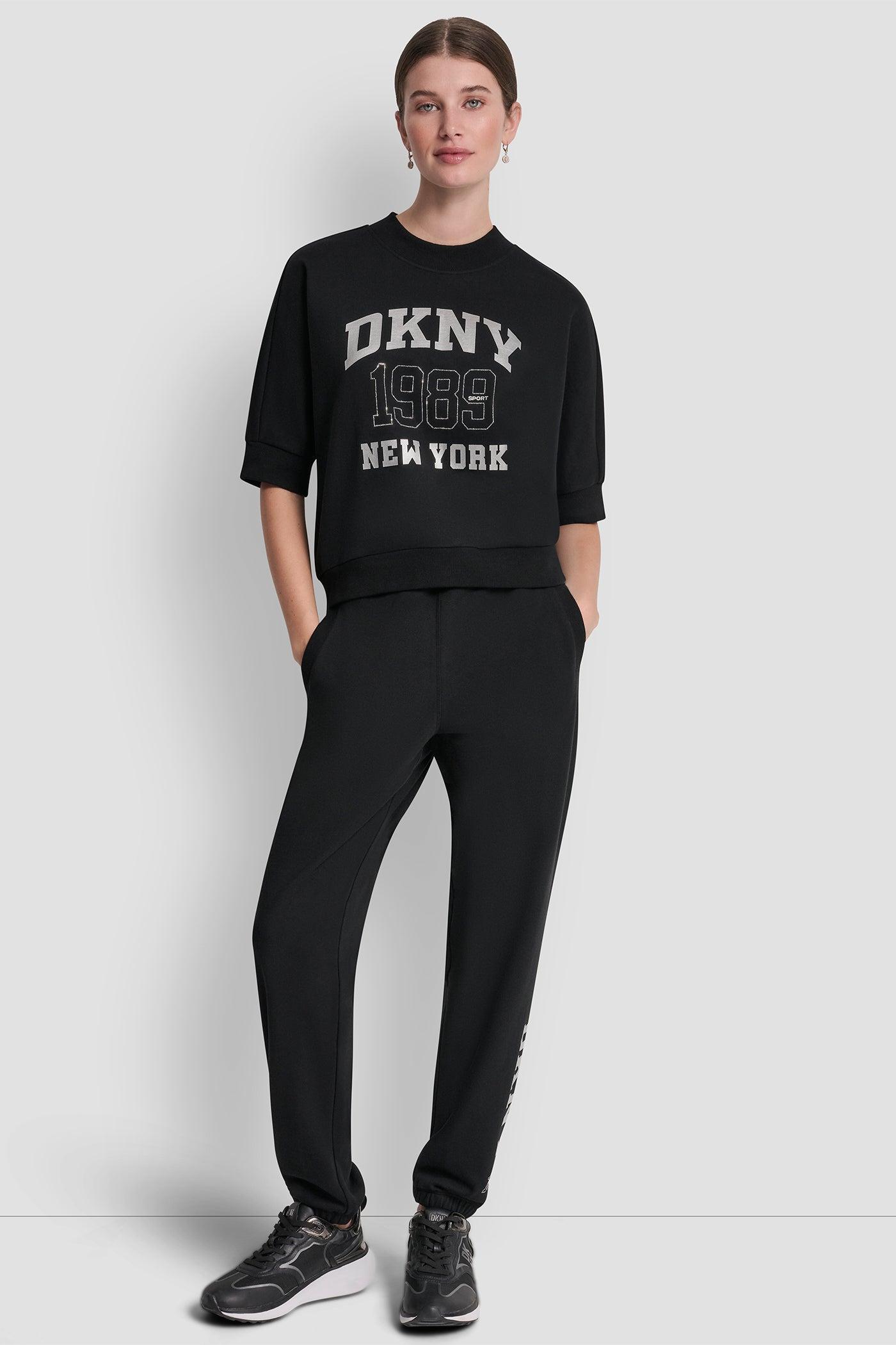 COTTON-BLEND TERRY SHORT SLEEVE LOGO HIGH-LOW TEE Product Image