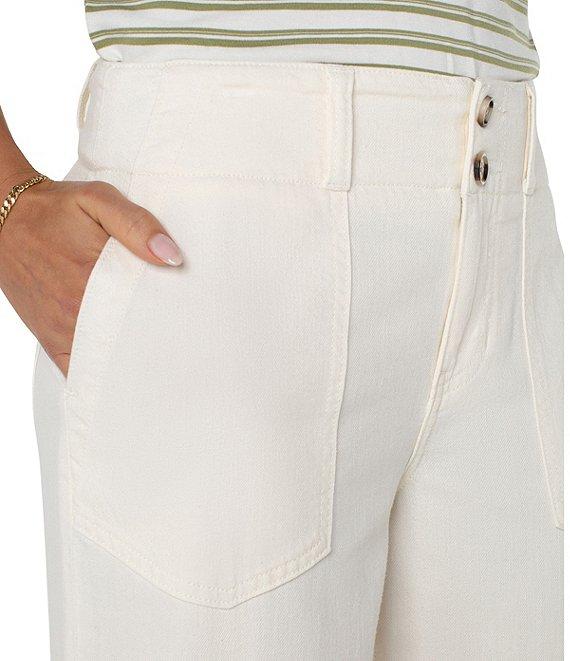 Liverpool Los Angeles Hannah Soft Denim Mid Rise Wide Flare Leg Utility Pants Product Image