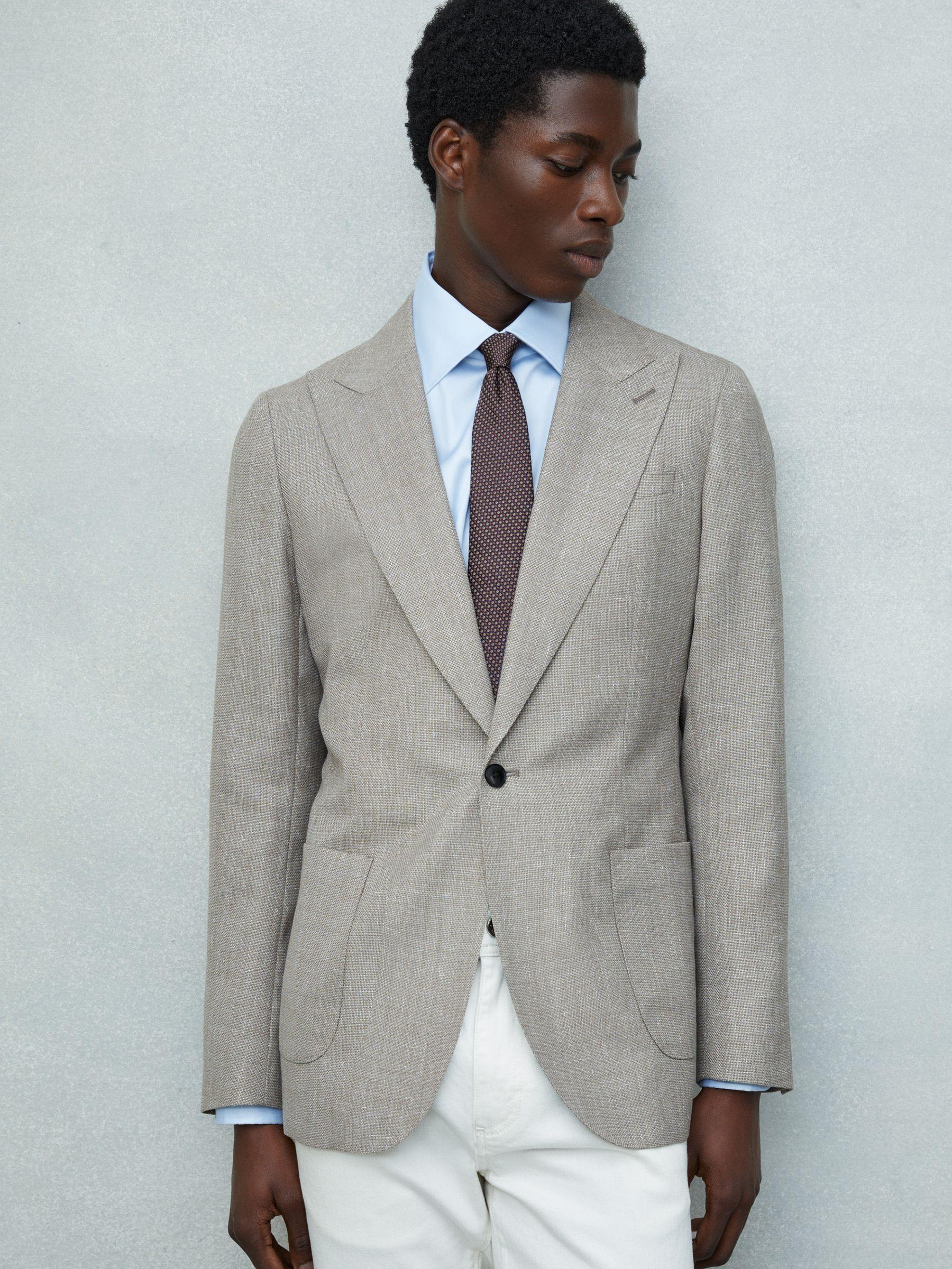 Silk Blend Textured Weave Tie in Dark Brown Product Image