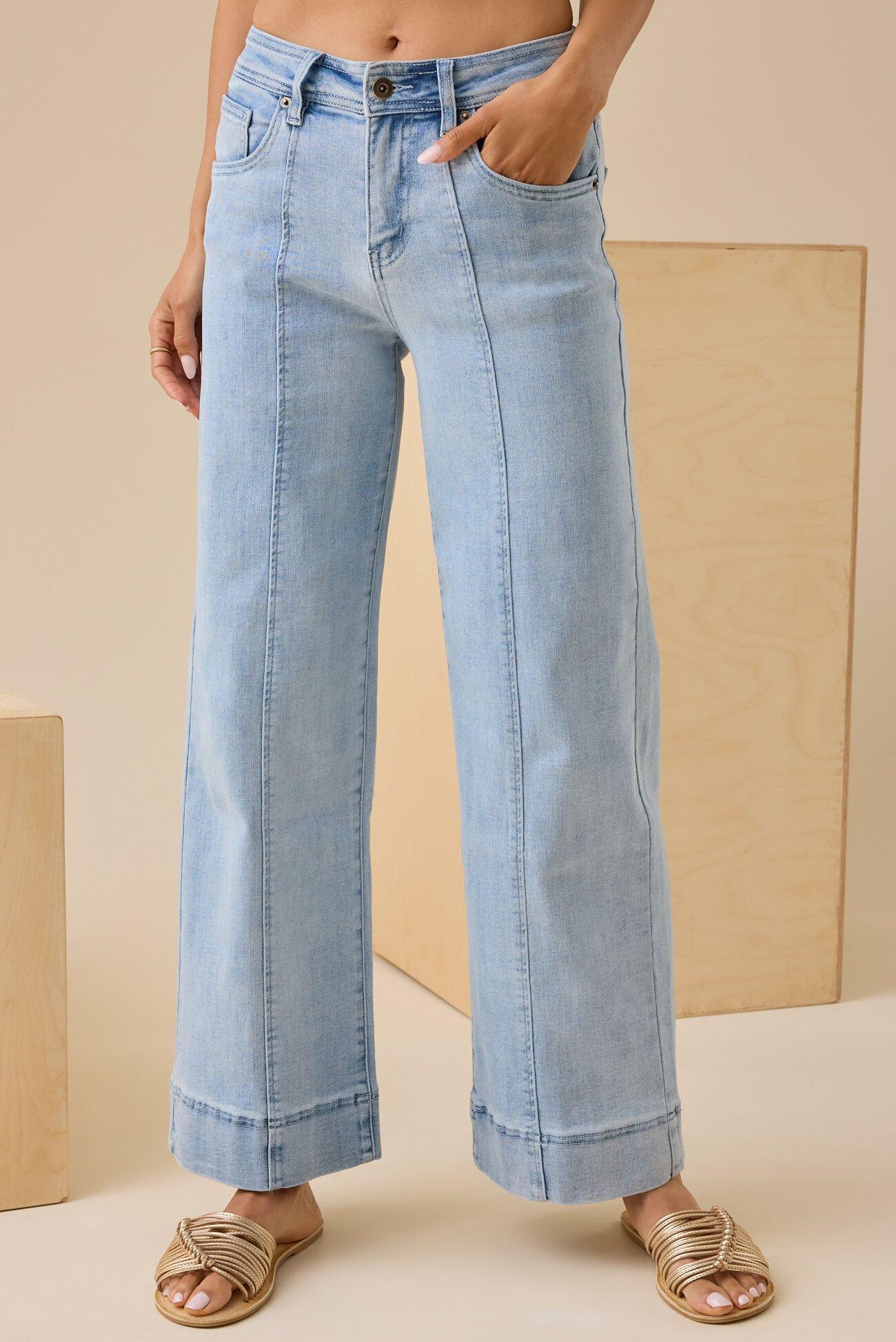 Henley Cropped Jeans Product Image