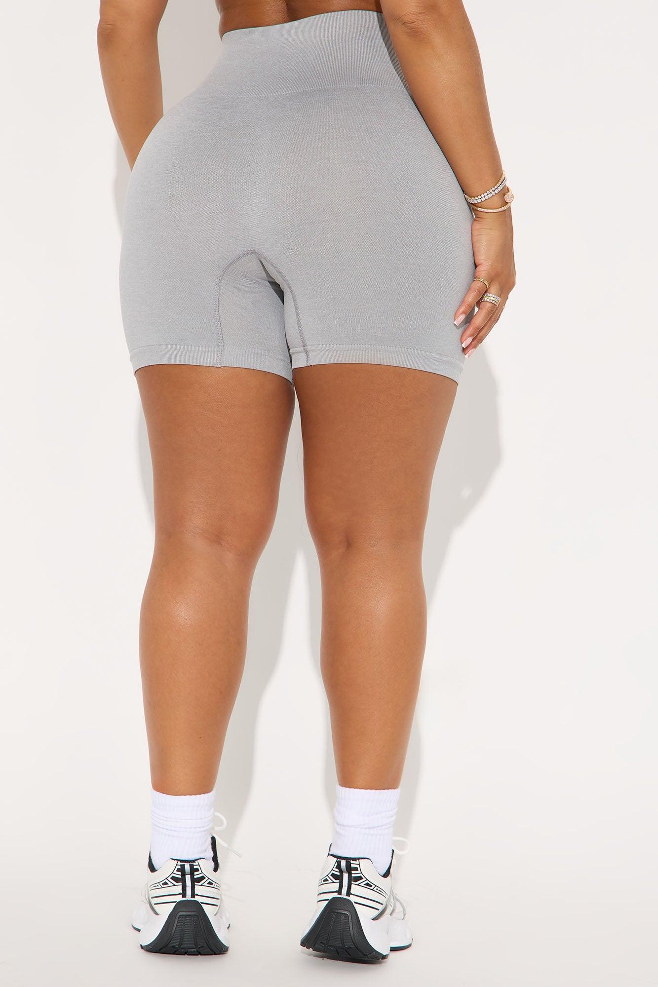 Mia Seamless Biker Short - Heather Grey Product Image
