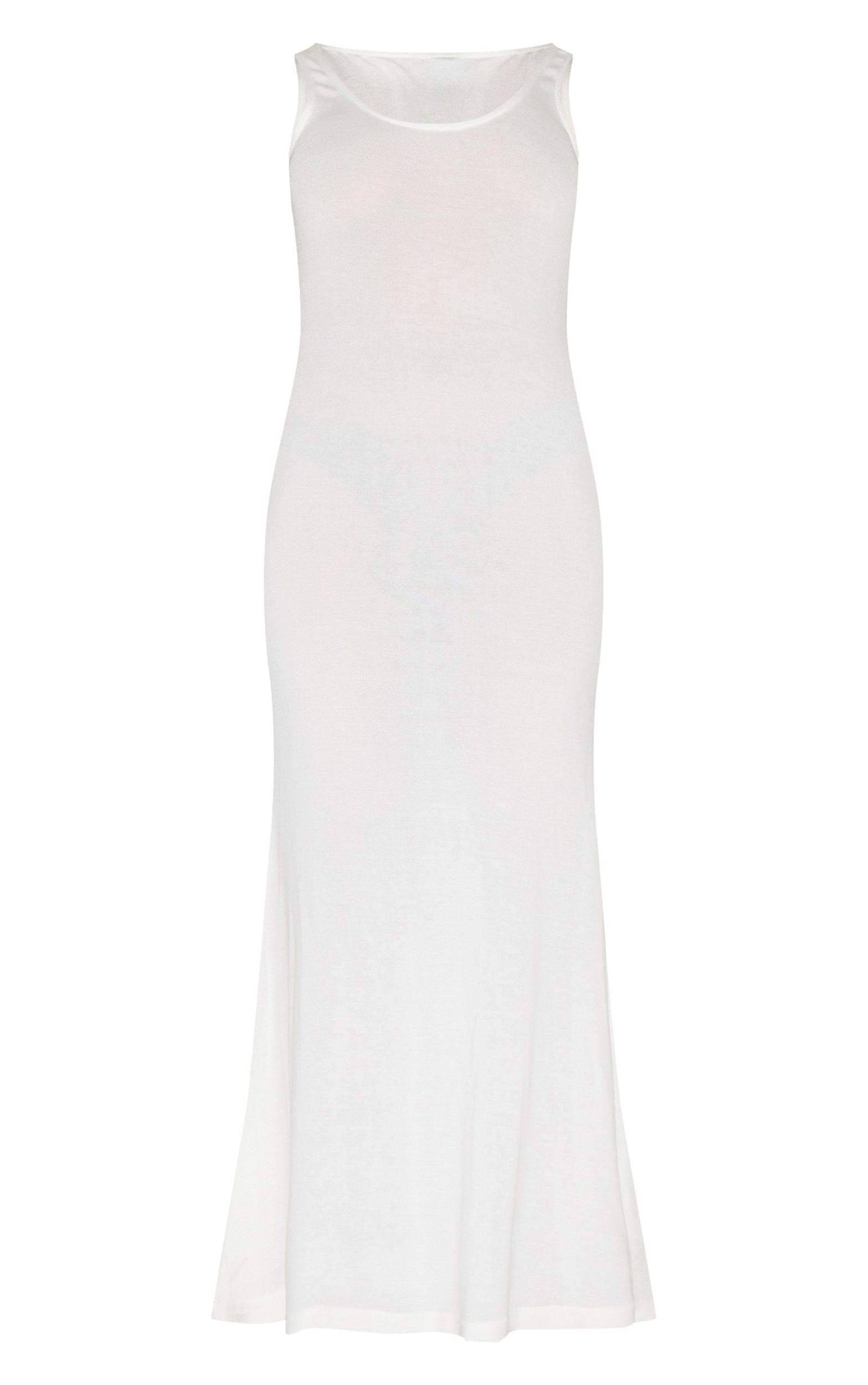 Petite White Fine Knit Maxi Dress Product Image