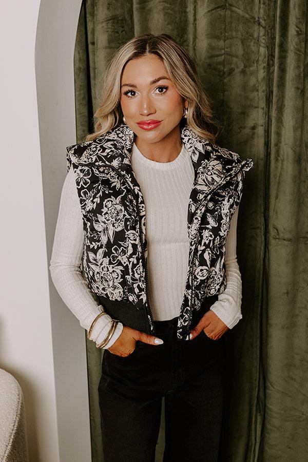 Statement Piece Floral Puffer Vest Product Image