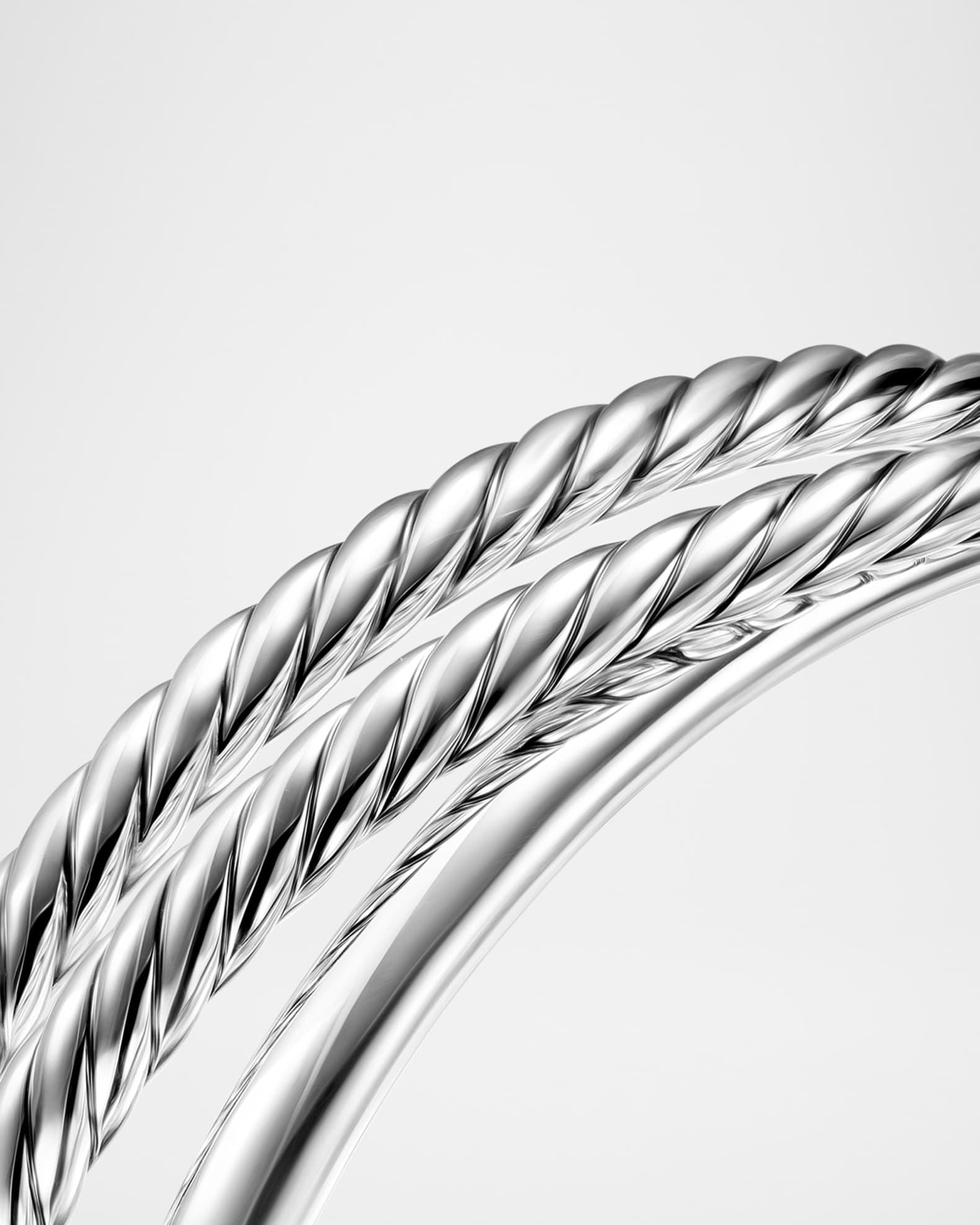 Bold Crossover 3 Row Bracelet in Sterling Silver, 20mm Product Image