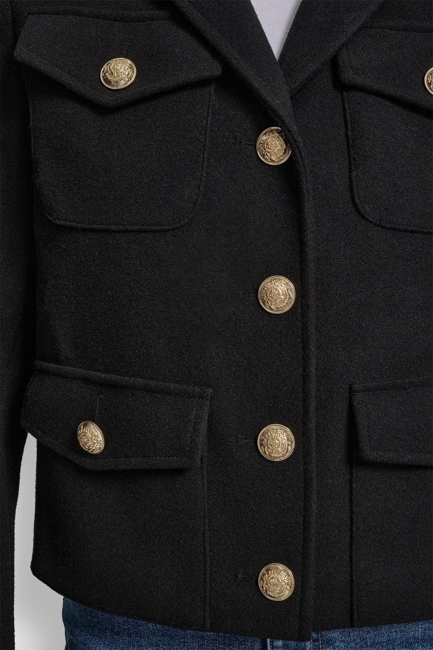 CROPPED FAUX WOOL JACKET Product Image