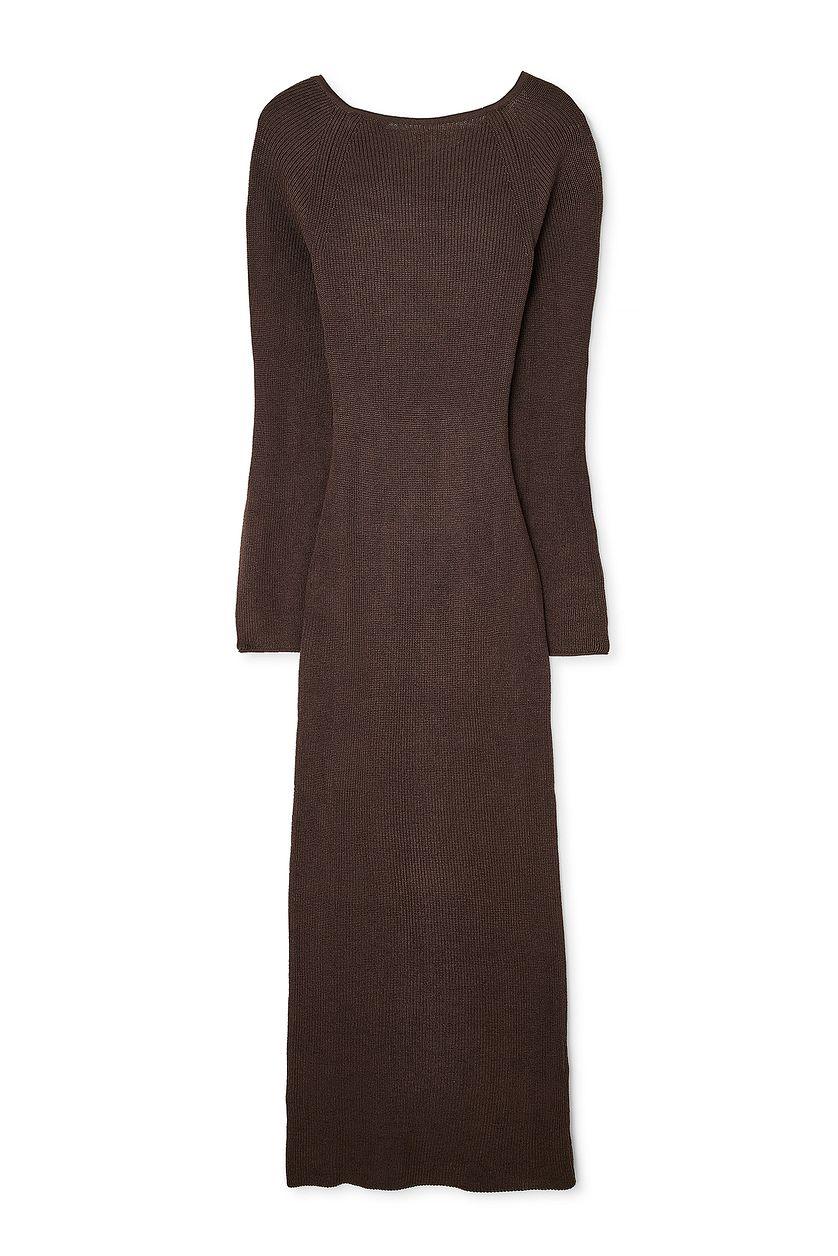 Open Back Lace Detail Knitted Maxi Dress Product Image