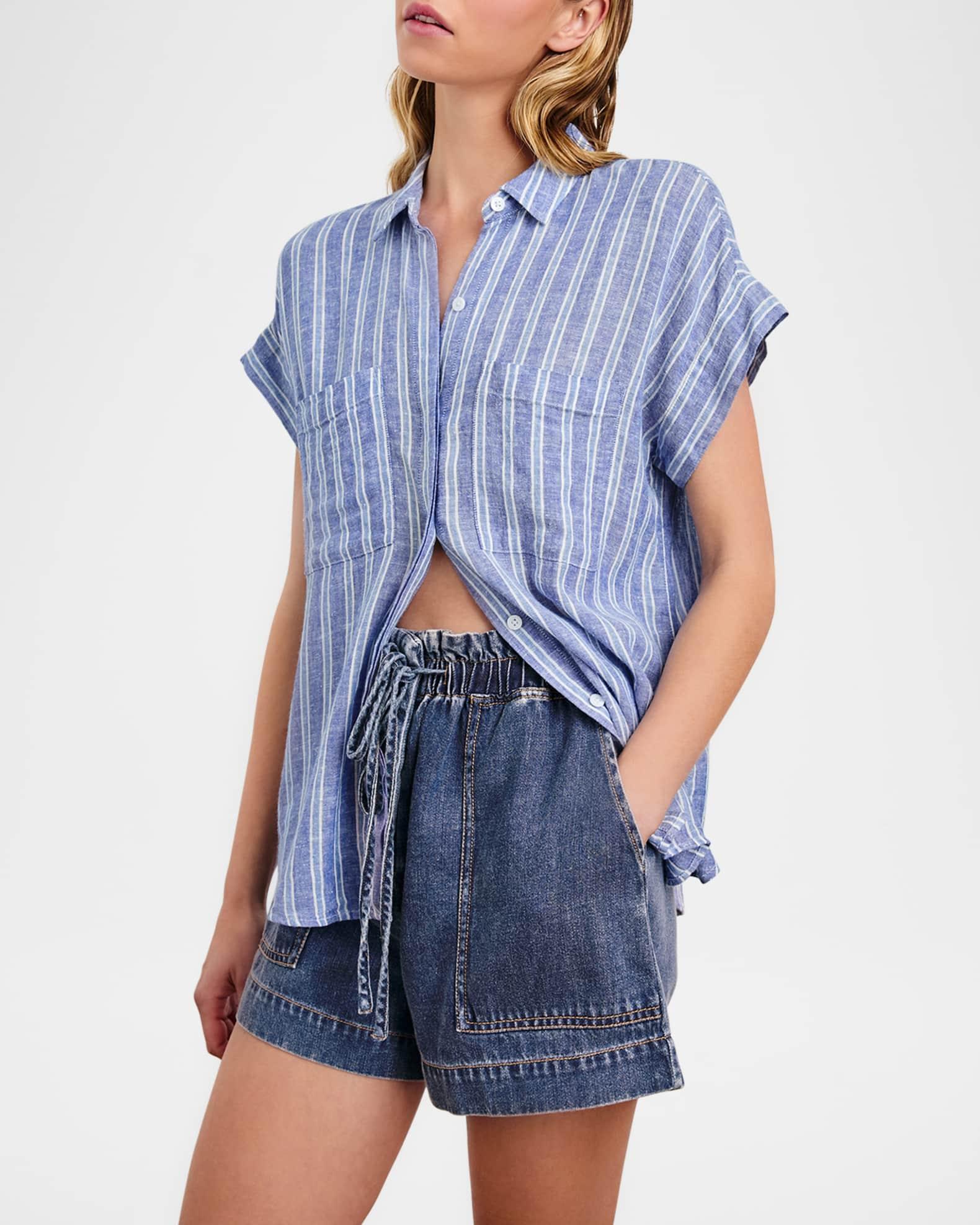 Cito Striped Button-Front Blouse Product Image