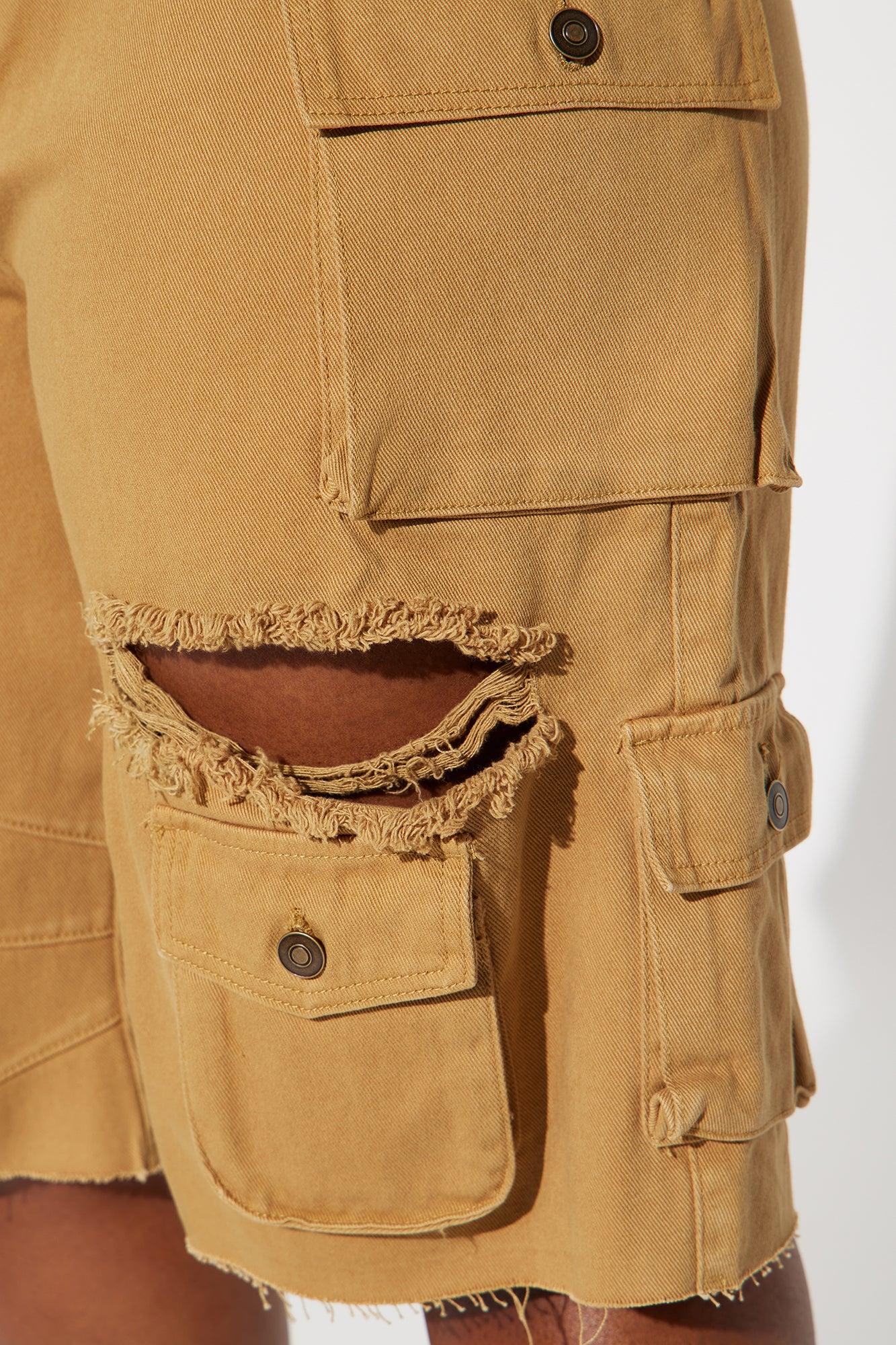 Don't Make Me Wait Cargo Bermuda Short - Khaki Product Image