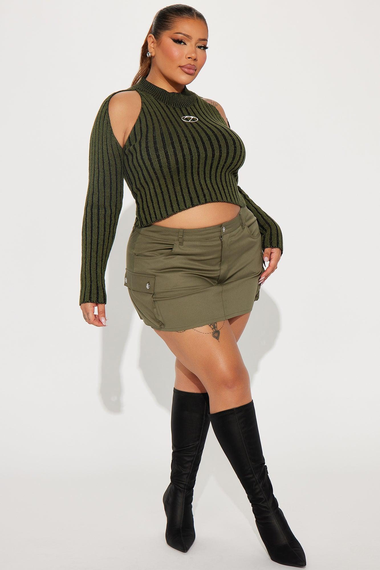 Josephine Washed Sweater - Olive Product Image