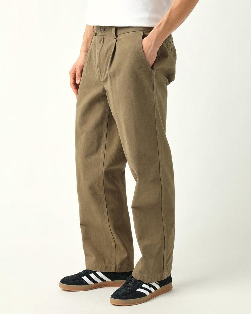 Heavy Twill Pleated Trouser - Black Product Image