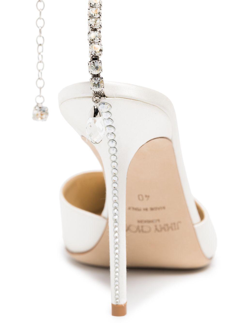 Saeda 100mm crystal-anklet pumps Product Image