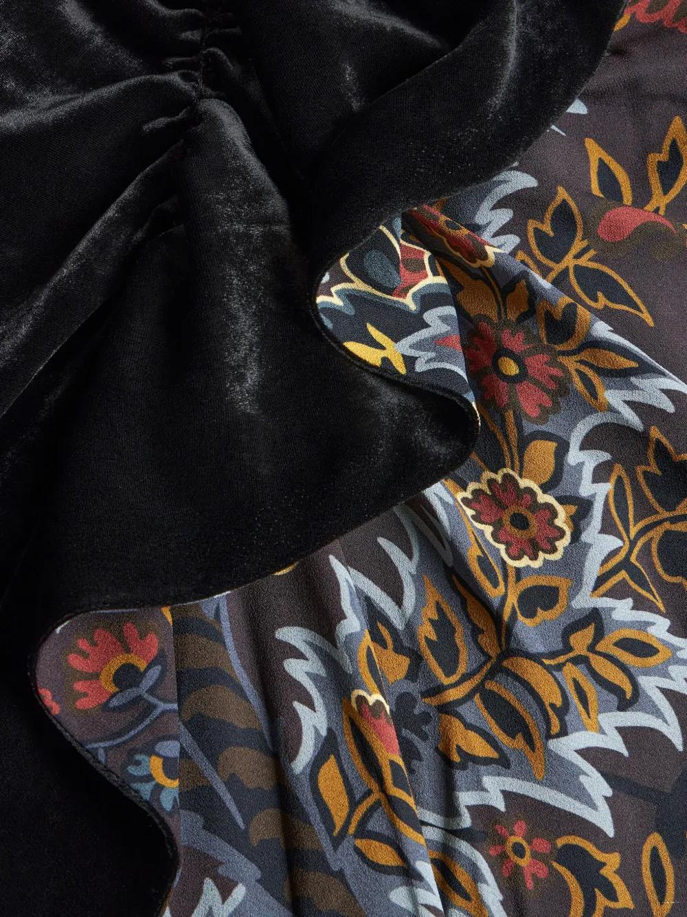 paisley contrasting print dress Product Image