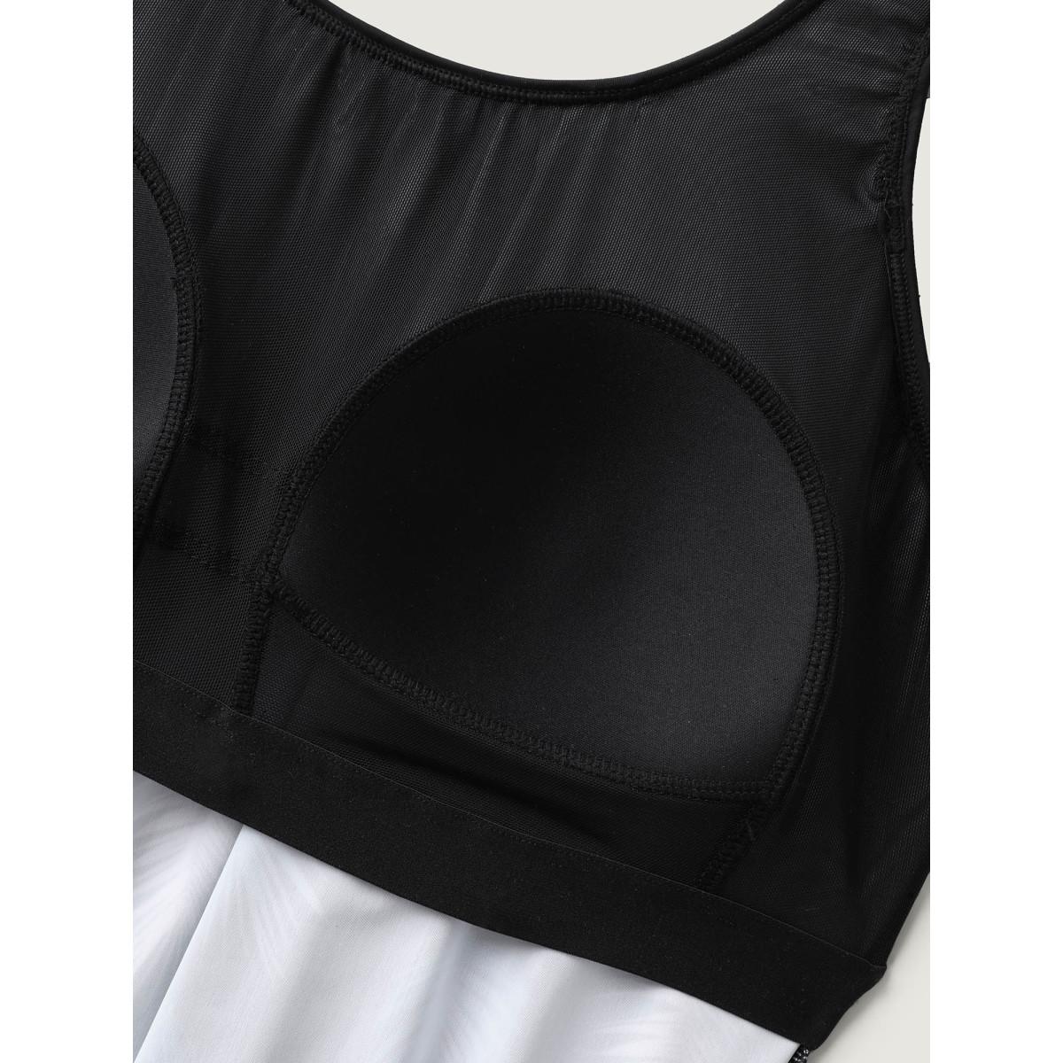 Plus Size Colorful Feather Print One-Piece Swimsuit Women's Swimwear Black Beach Curve Bathing Suits High stretch One Pieces BloomChic 30/6X Product Image