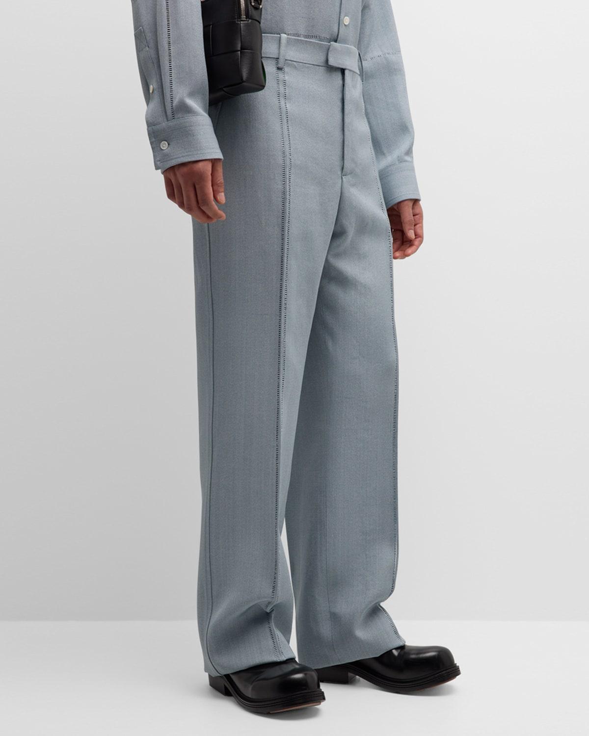 Mens Grainy Open Stitch Trousers Product Image
