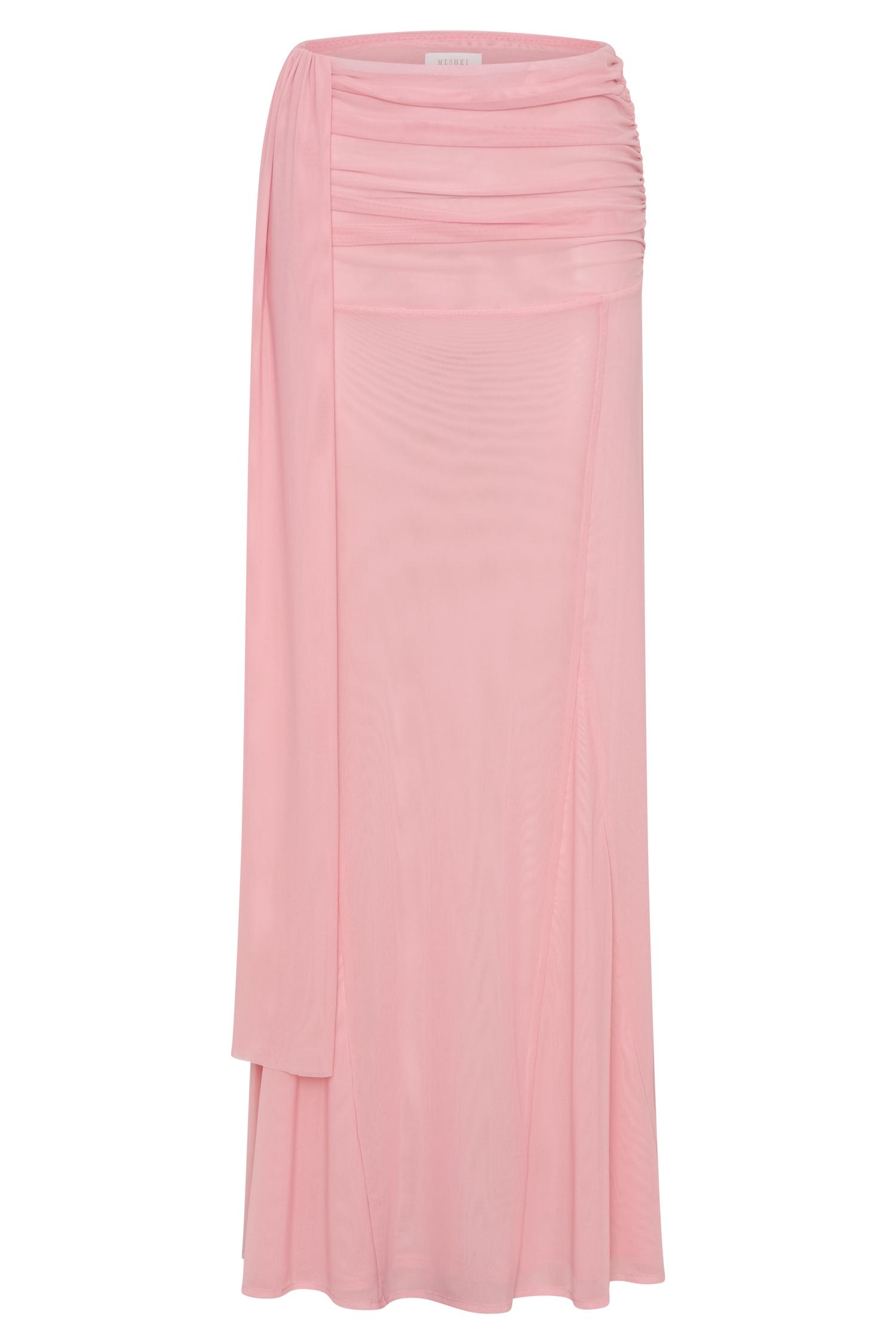 Arna Mesh Maxi Skirt - Candy Pink Product Image