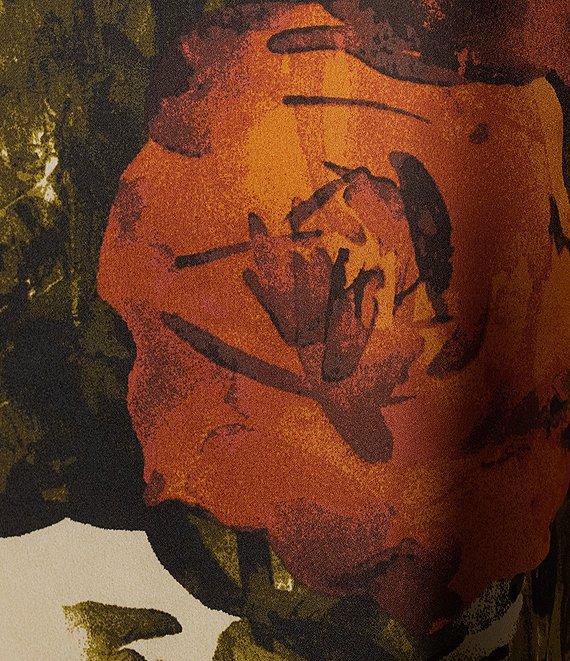 Skies Are Blue Floral Print V Neck Sleeveless Double Strap Coordinating Tank Top Product Image