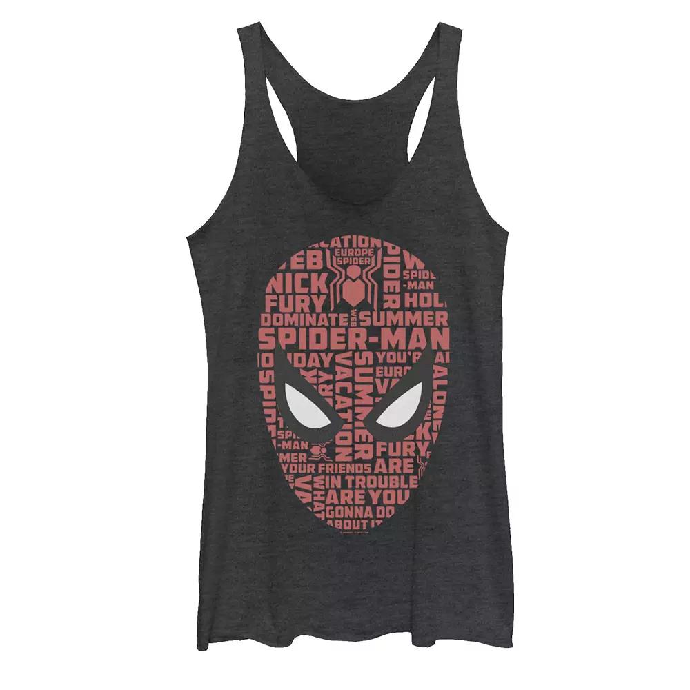 Juniors Marvel Spider-Man Far From Home Graphic Tank Top, Girls Black Grey Product Image
