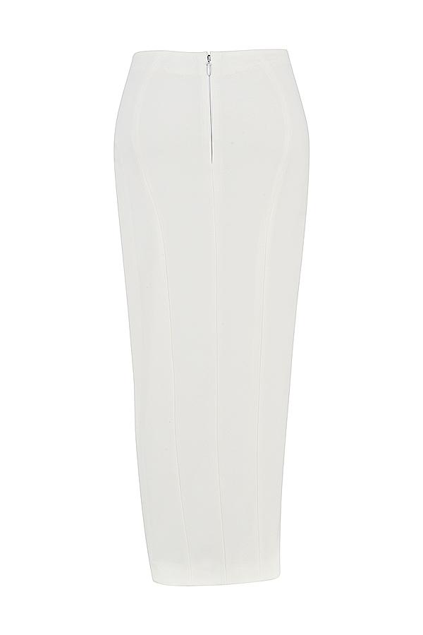 Francesca  ivory thigh split midi skirt Product Image