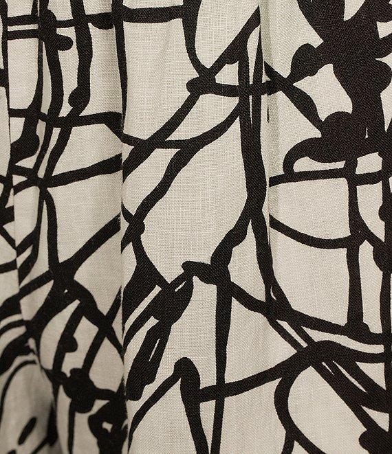 Bryn Walker Cas Linen Knit Netta Print Elastic Waist Wide Leg Cropped Pant Product Image