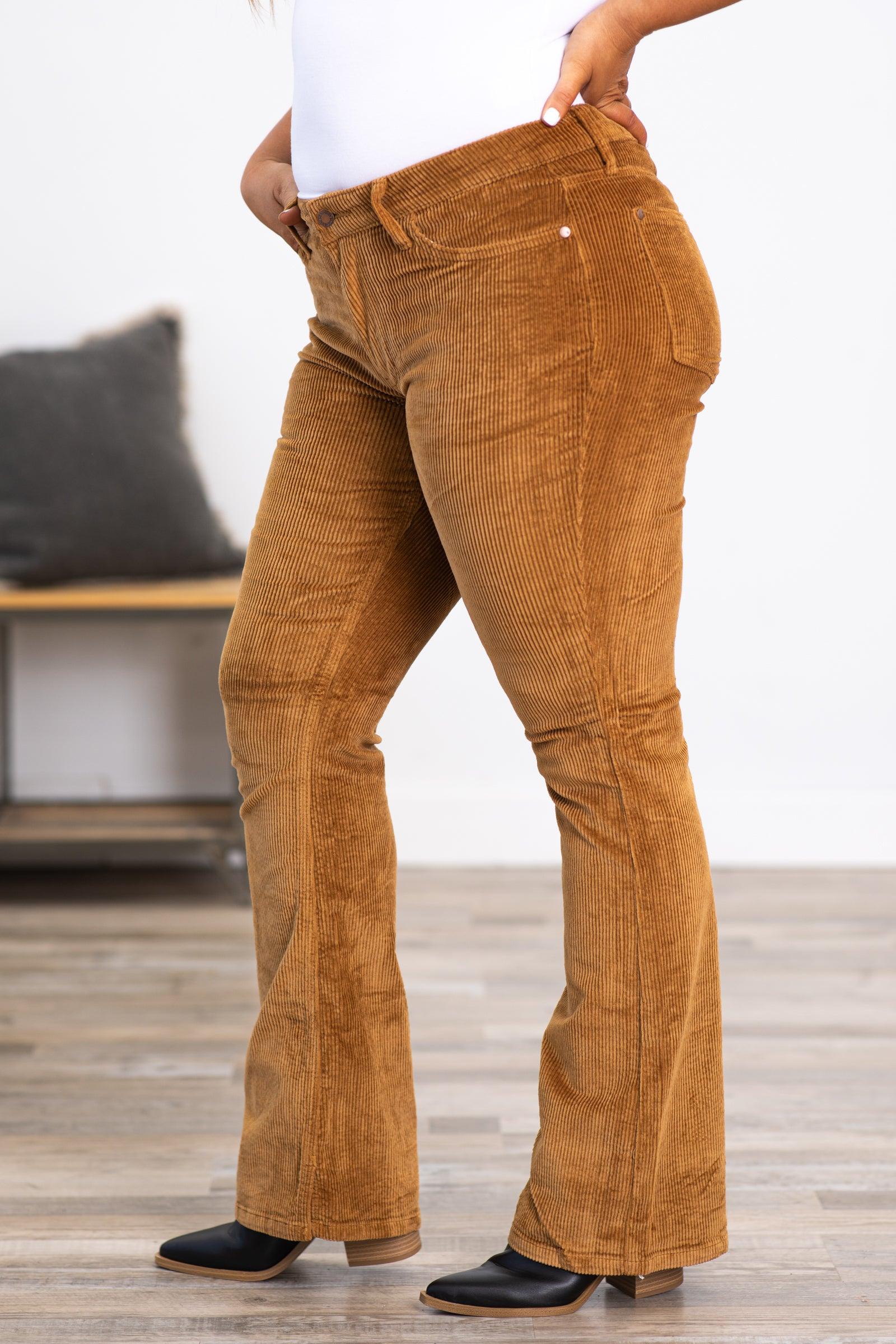 Judy Blue Camel Corduroy Bootcut Pants Product Image