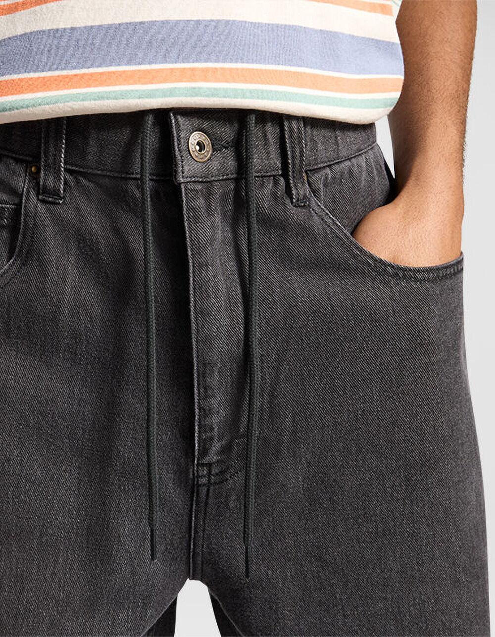 CONVERSE Open Hem Mens Baggy Denim Pants - BLACK Product Image