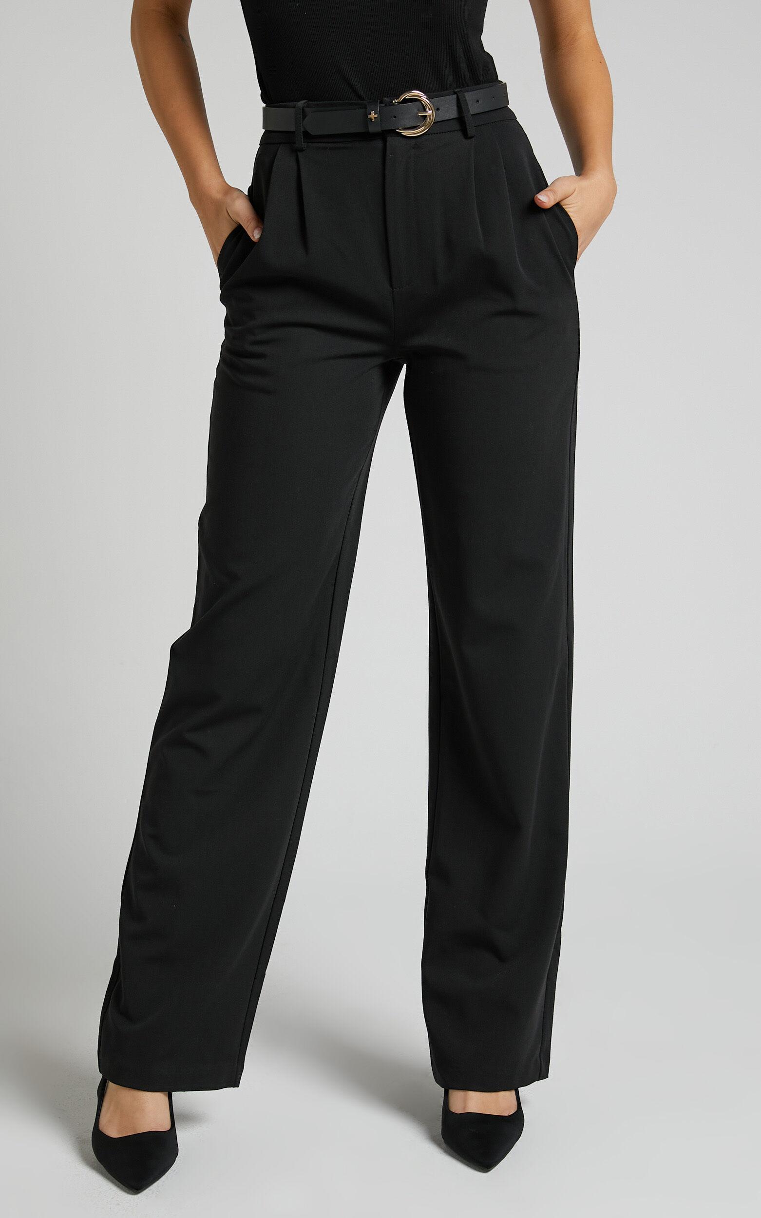 Lorcan Pants - High Waisted Tailored Pants in Black Product Image