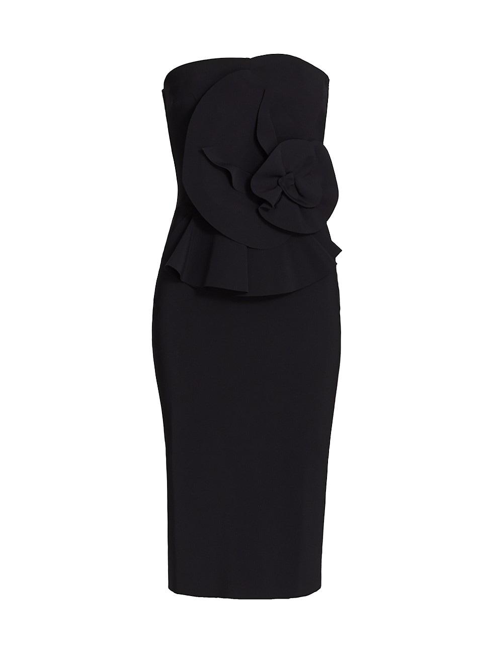Womens Hebe Strapless Ruffle Sheath Dress Product Image