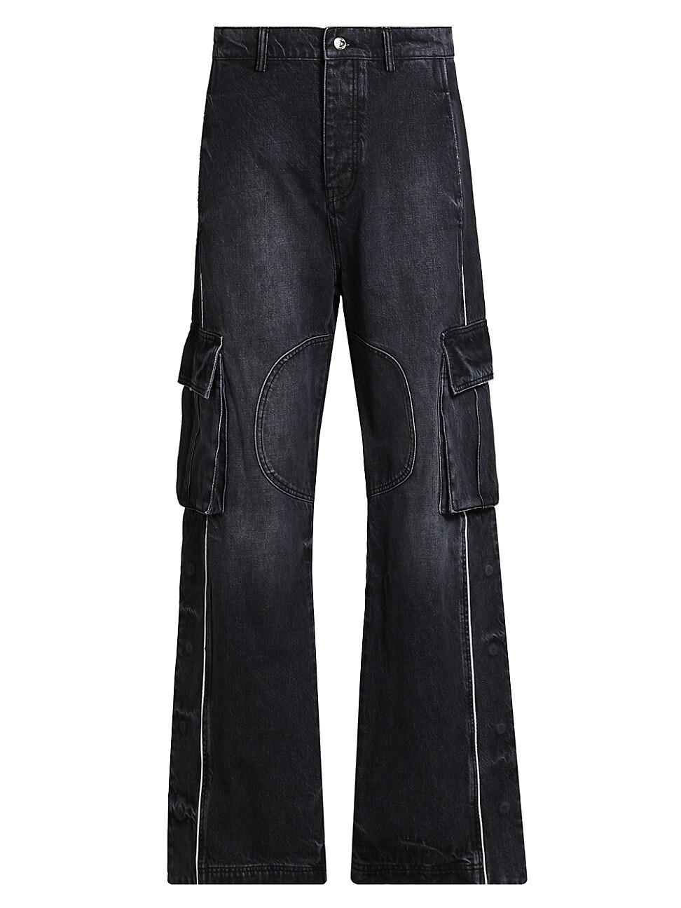 Mens Denim Track Logo Cargo Pants Product Image