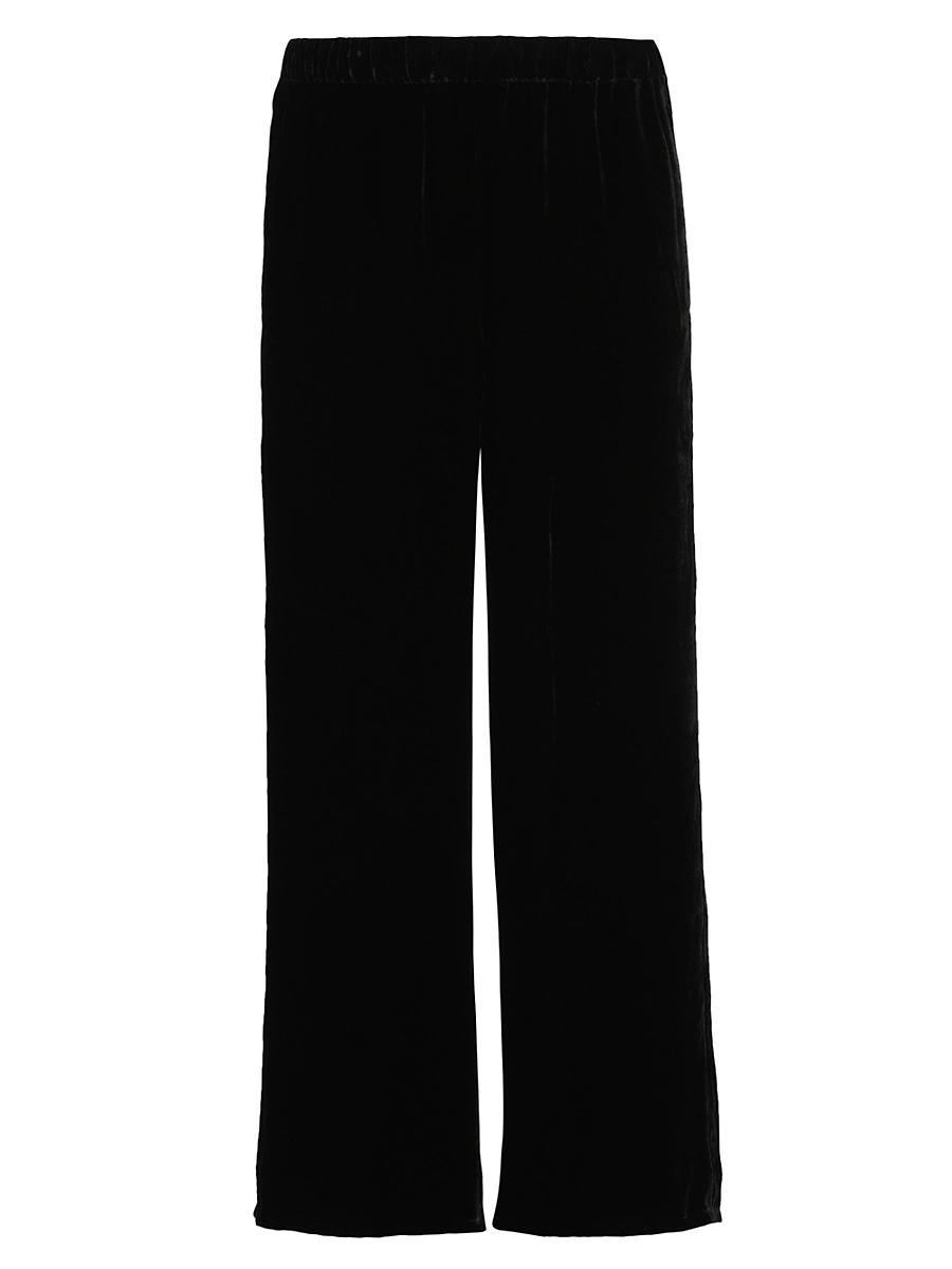 Womens Velvet Wide-Ankle Pants Product Image