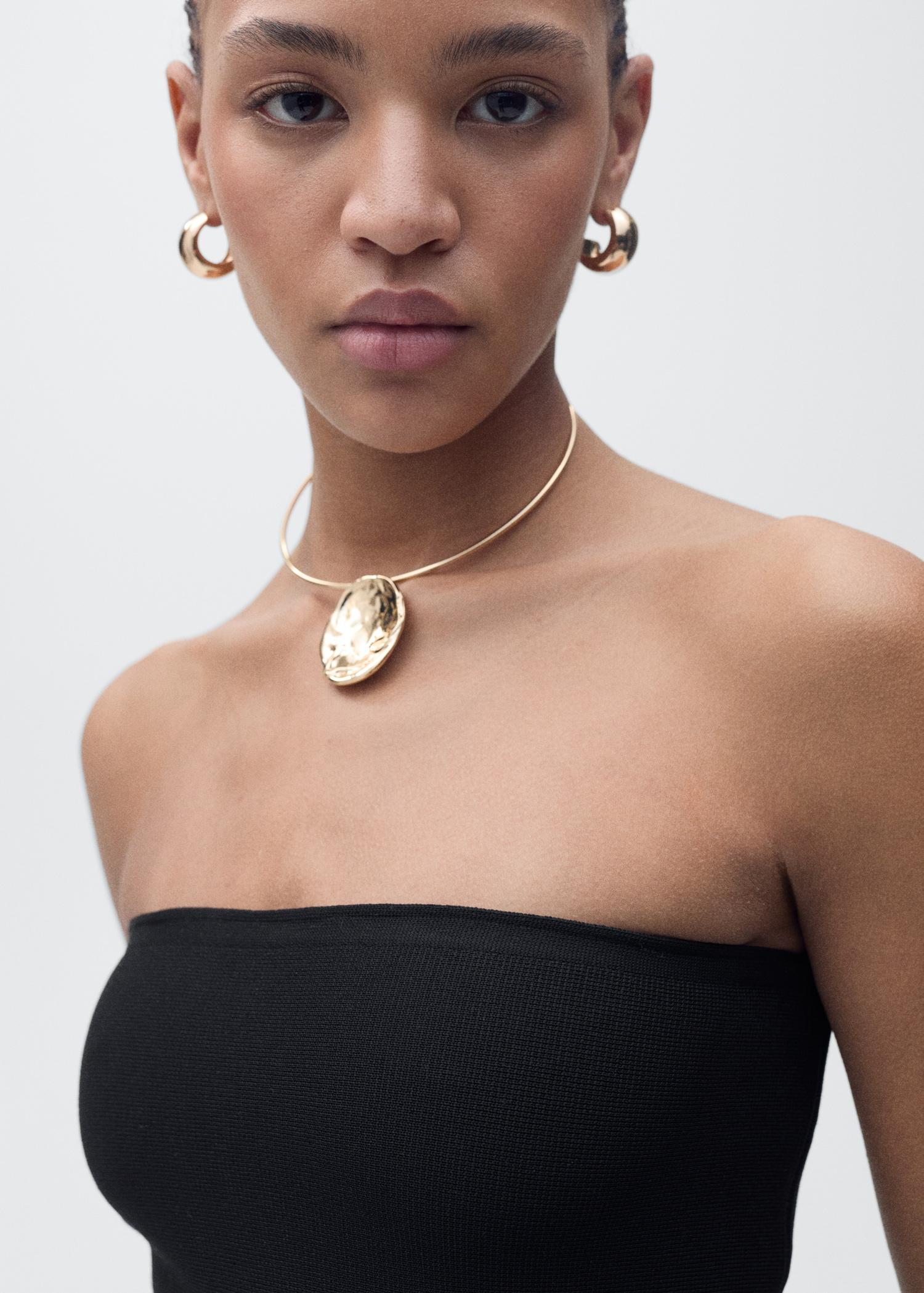 Strapless flared knitted dress - Women | MANGO USA Product Image