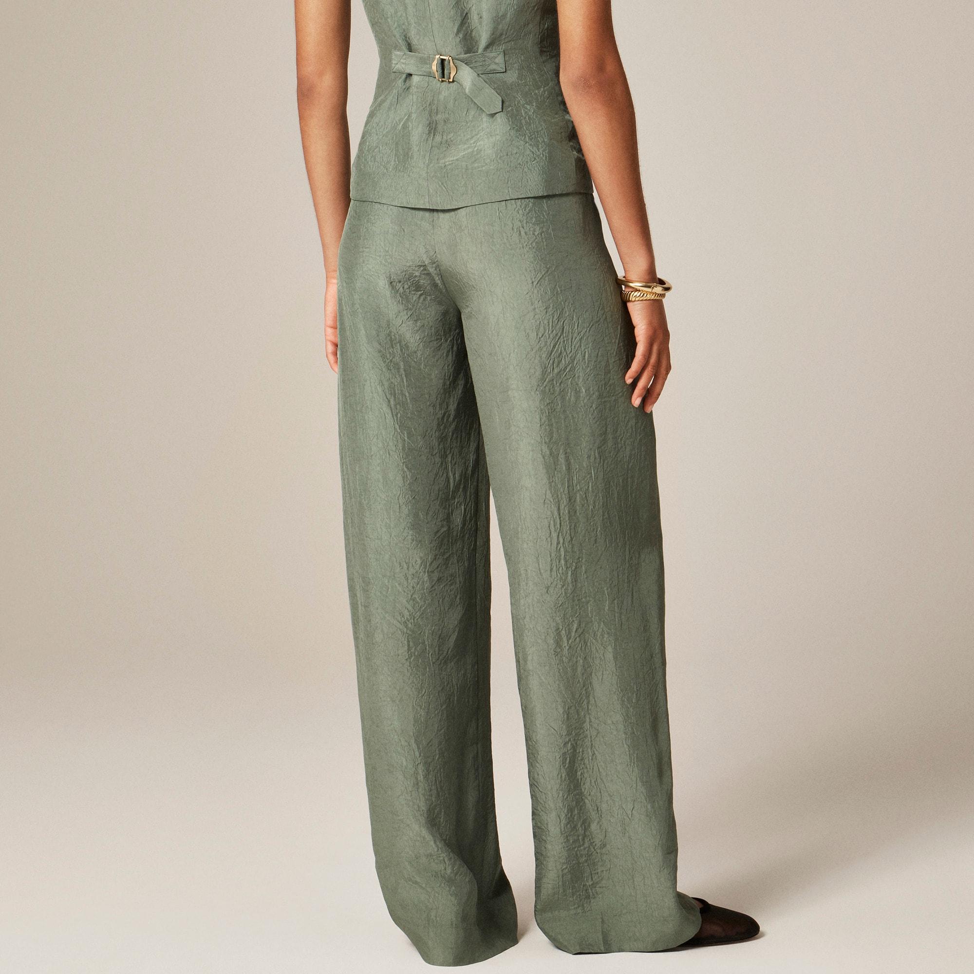 Essential wide-leg pant in textured satin Product Image