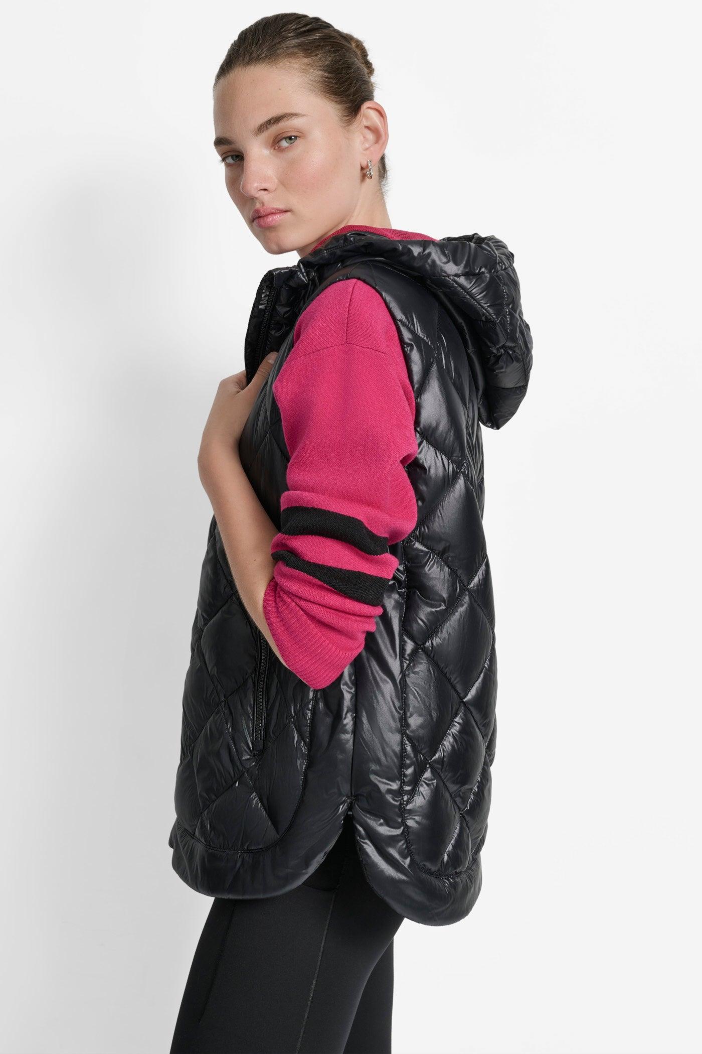 QUILTED HOODED VEST Product Image