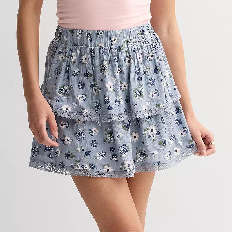 Juniors' SO® Tiered Mini Skirt, Women's,  Product Image